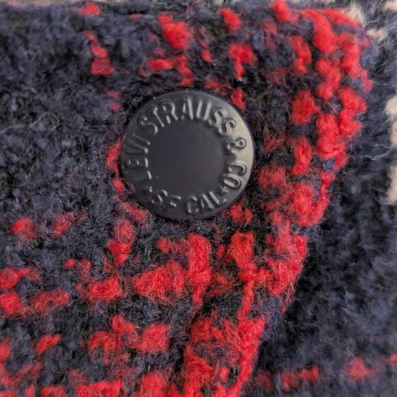 Levi's Stand Collar Wool Puffer Plaid Jacket - Picture 10 of 11